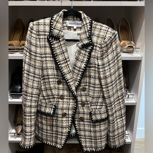 Veronica Beard Jackets & Blazers - Veronica Beard Lawrence Crochet-trim Tweed Dickey Jacket